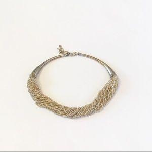 Lucky Brand Hammered Gold Beaded Collar Necklace